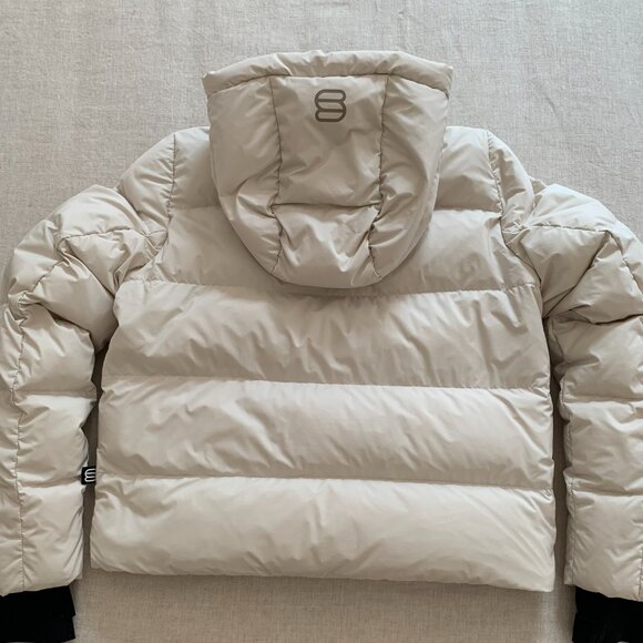 Aritzia Super Mini Puff Jacket – Matte Pearl, Size L - Picture 3 of 7